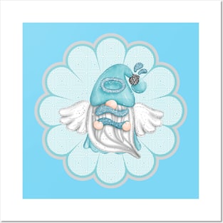 AQUARIUS FLORAL GNOME- HOROSCOPE GNOME DESIGNS BY ISKYBIBBLLE Posters and Art